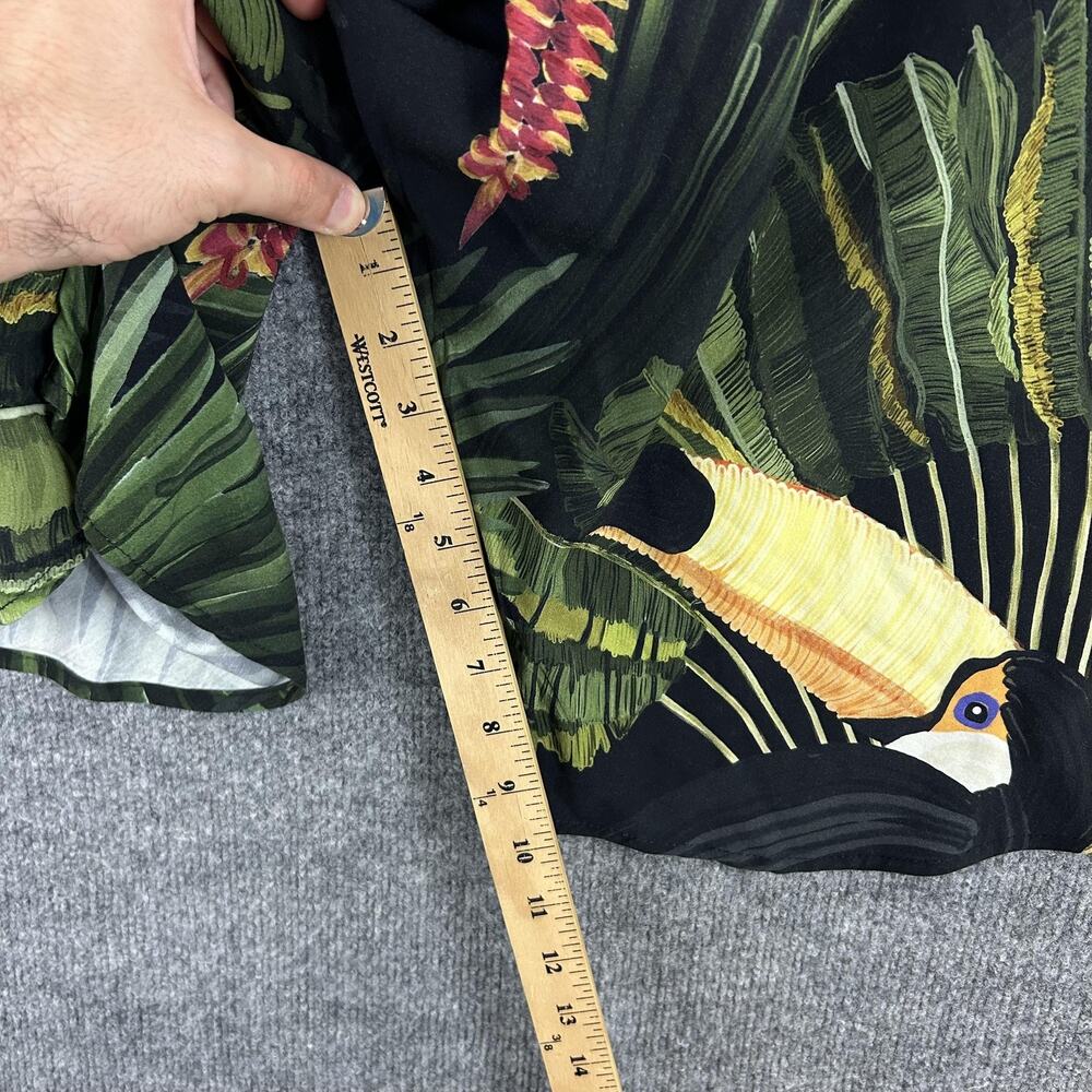 Farm Rio Pants Women Small Tropical Bird Jungle Harem Black Boho Summer Resort - Picture 11 of 12